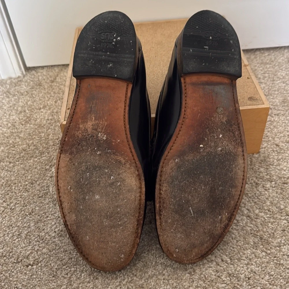 SAS Loafer Kiltie Tassel Slip On Shoes Men's Size 13 Slim Black Leather Comfort